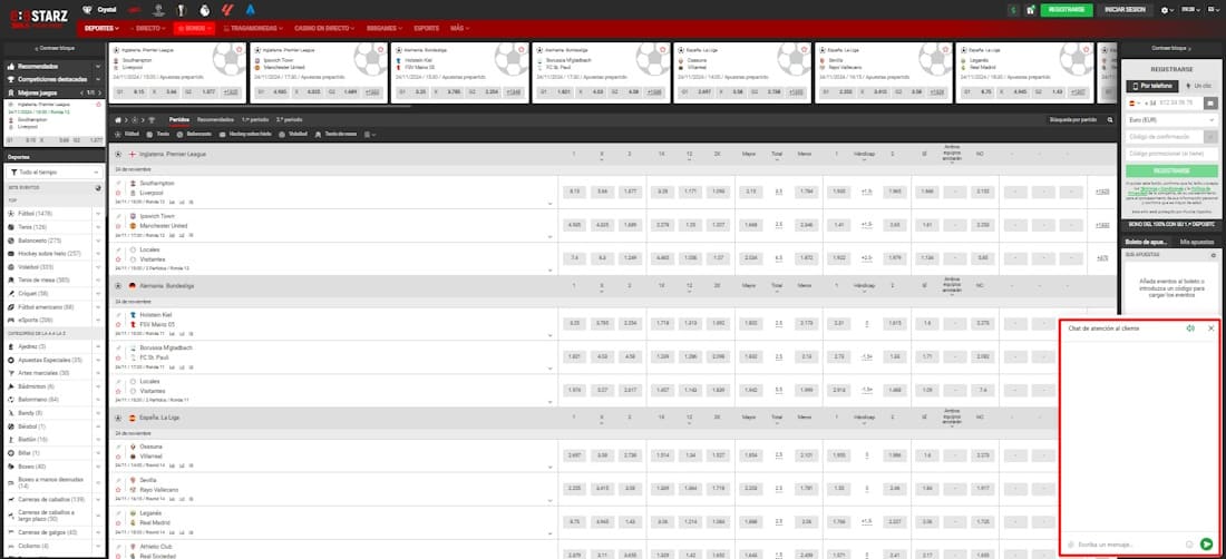 chat en línea de la casa de apuestas